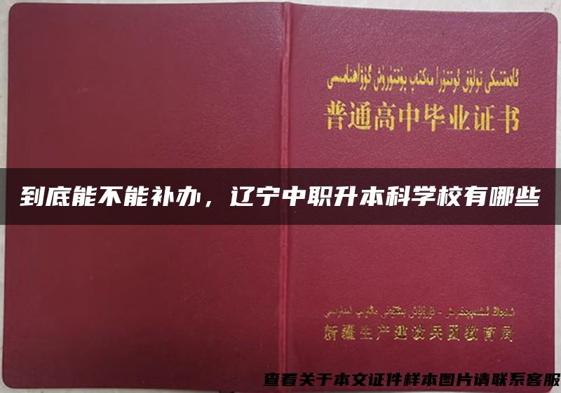 到底能不能补办，辽宁中职升本科学校有哪些