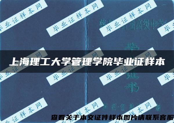上海理工大学管理学院毕业证样本