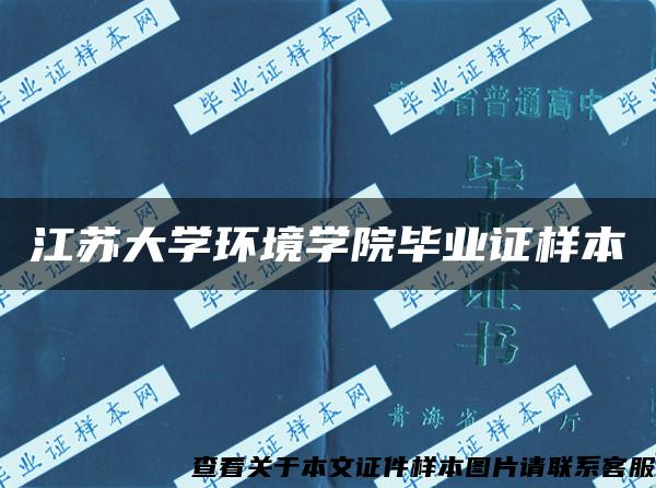 江苏大学环境学院毕业证样本