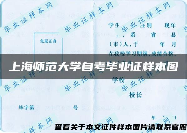 上海师范大学自考毕业证样本图