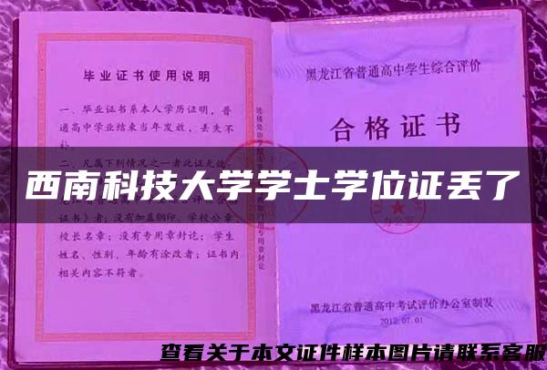 西南科技大学学士学位证丢了