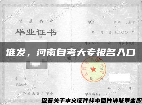 谁发，河南自考大专报名入口