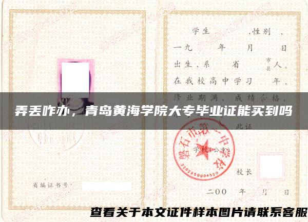 弄丢咋办，青岛黄海学院大专毕业证能买到吗