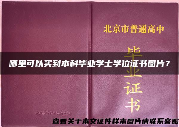 哪里可以买到本科毕业学士学位证书图片？