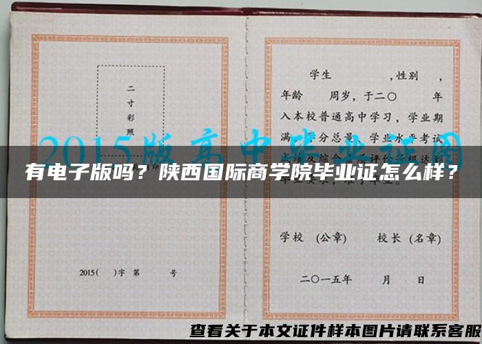 有电子版吗？陕西国际商学院毕业证怎么样？