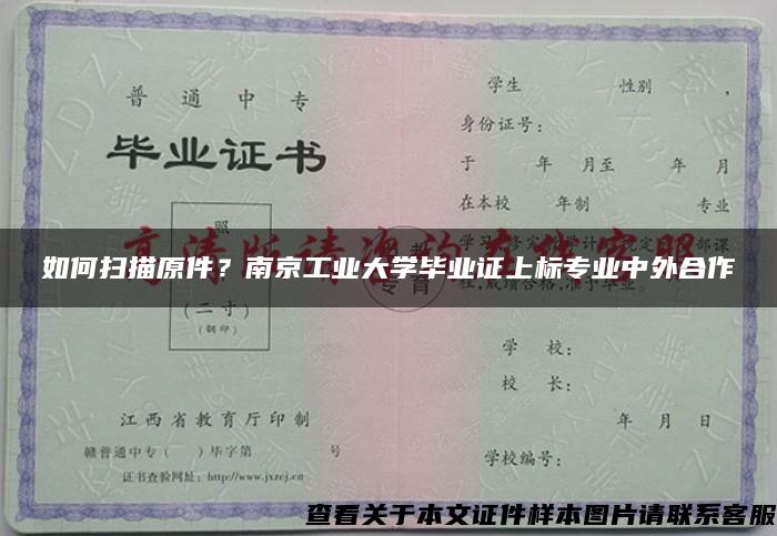 如何扫描原件？南京工业大学毕业证上标专业中外合作