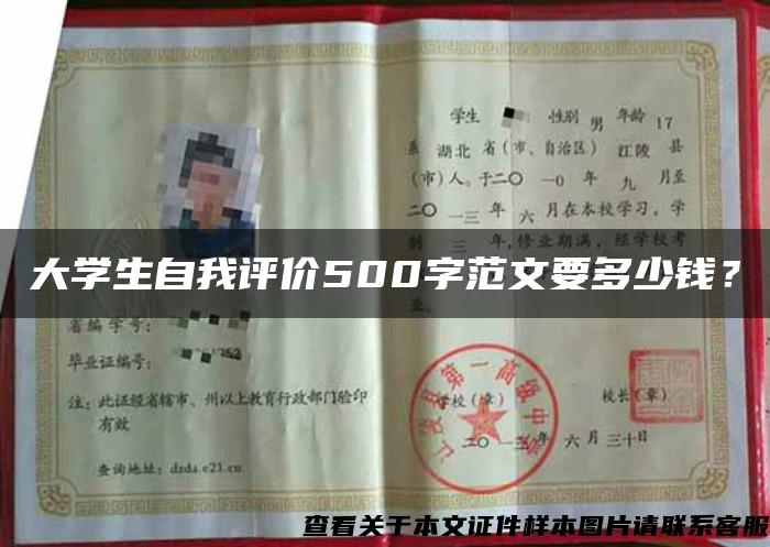 大学生自我评价500字范文要多少钱？