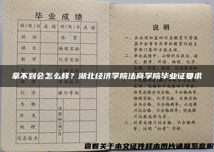 拿不到会怎么样？湖北经济学院法商学院毕业证要求