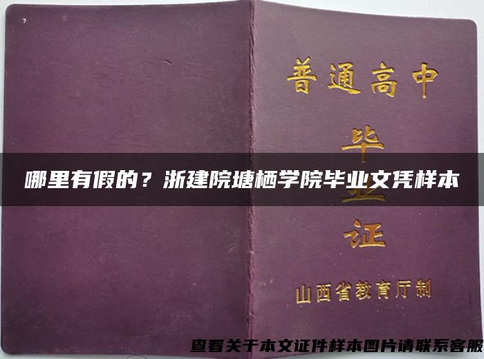 哪里有假的？浙建院塘栖学院毕业文凭样本