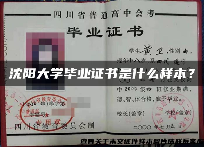 沈阳大学毕业证书是什么样本？