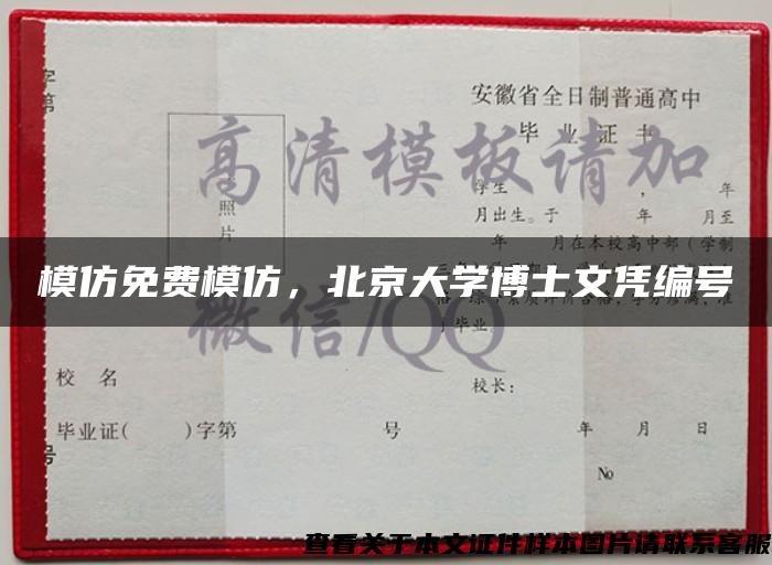 模仿免费模仿，北京大学博士文凭编号