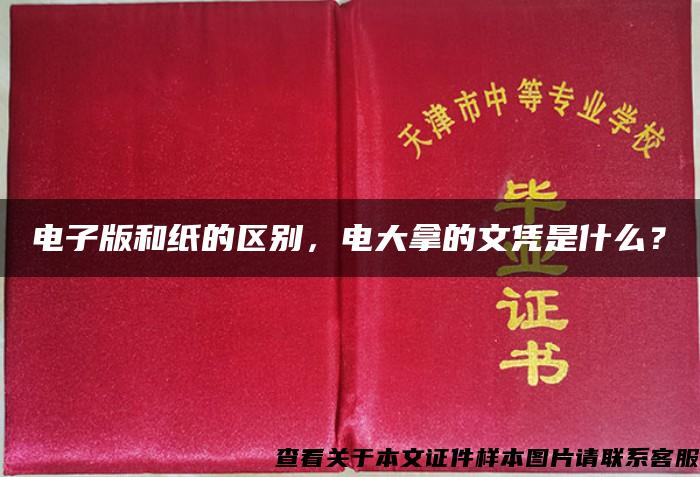 电子版和纸的区别，电大拿的文凭是什么？