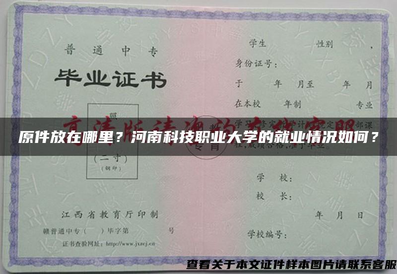 原件放在哪里？河南科技职业大学的就业情况如何？