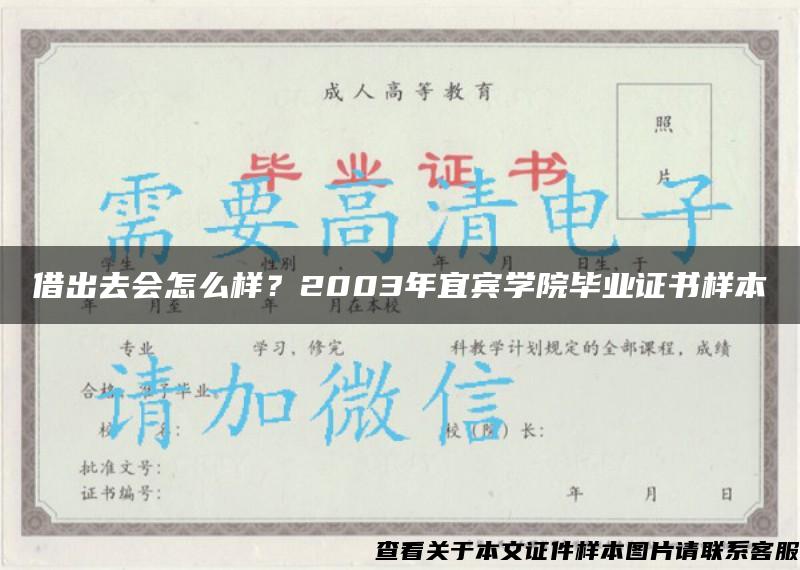 借出去会怎么样？2003年宜宾学院毕业证书样本