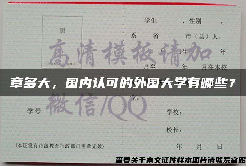 章多大，国内认可的外国大学有哪些？