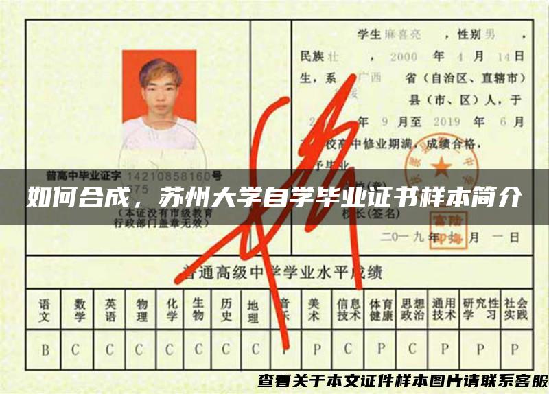 如何合成，苏州大学自学毕业证书样本简介