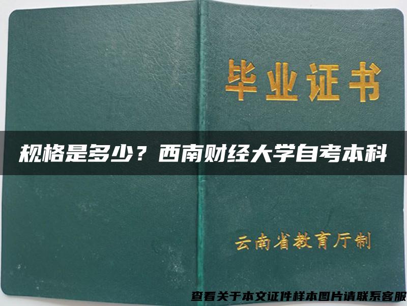 规格是多少？西南财经大学自考本科