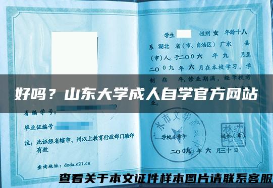 好吗？山东大学成人自学官方网站