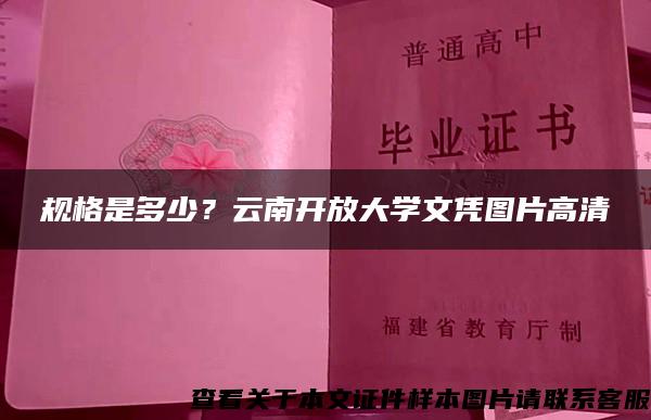 规格是多少？云南开放大学文凭图片高清