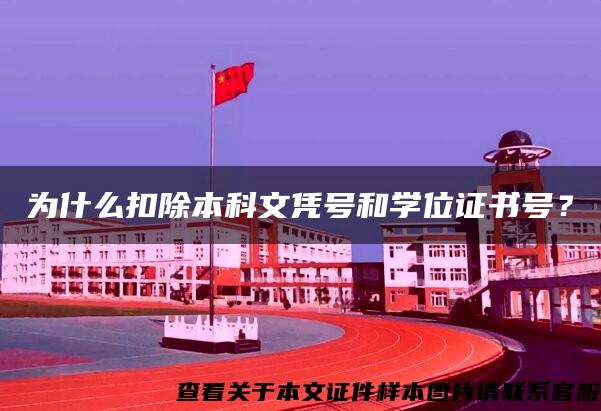 为什么扣除本科文凭号和学位证书号？