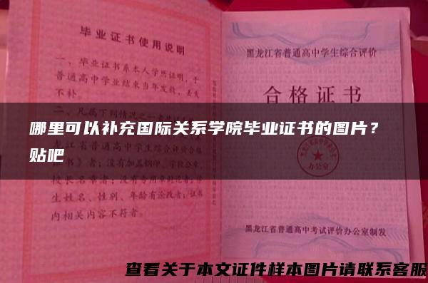 哪里可以补充国际关系学院毕业证书的图片？ 贴吧