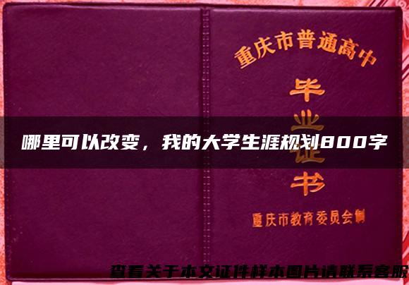 哪里可以改变，我的大学生涯规划800字