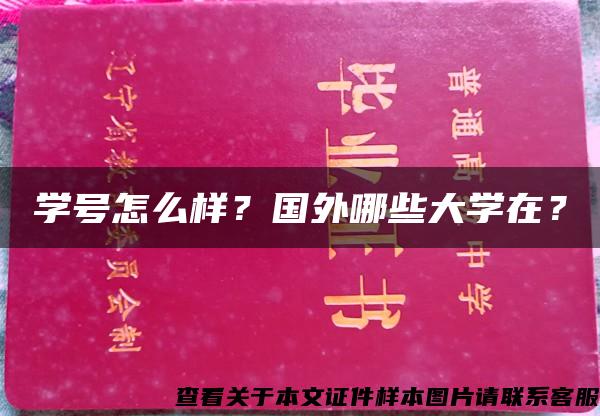 学号怎么样？国外哪些大学在？