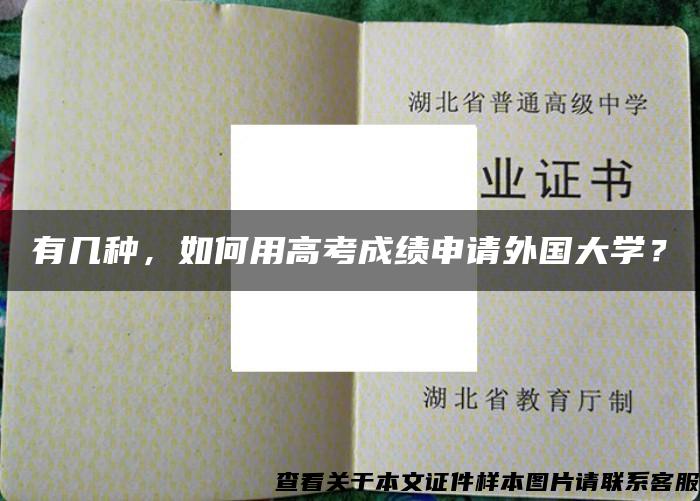 有几种，如何用高考成绩申请外国大学？