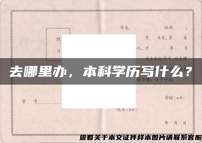 去哪里办，本科学历写什么？