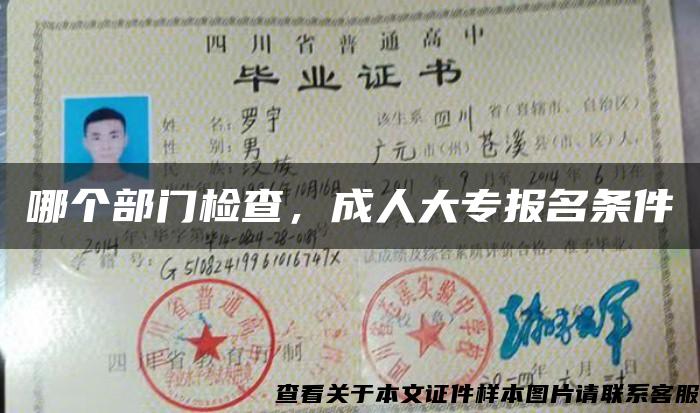 哪个部门检查，成人大专报名条件