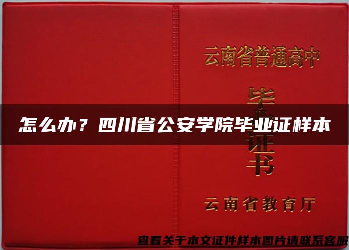 怎么办？四川省公安学院毕业证样本