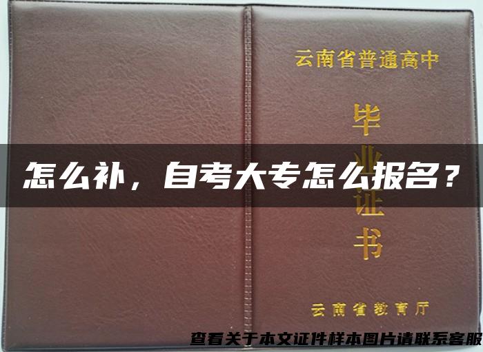 怎么补，自考大专怎么报名？