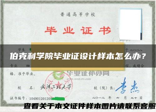 伯克利学院毕业证设计样本怎么办？