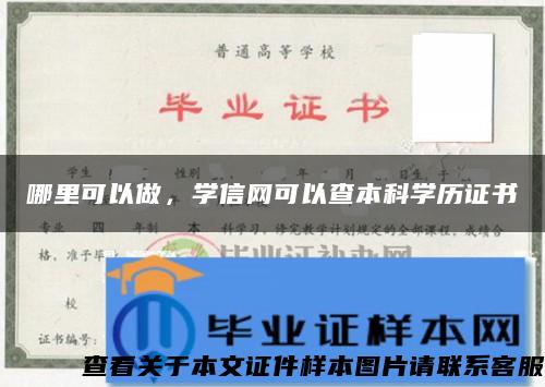 哪里可以做，学信网可以查本科学历证书