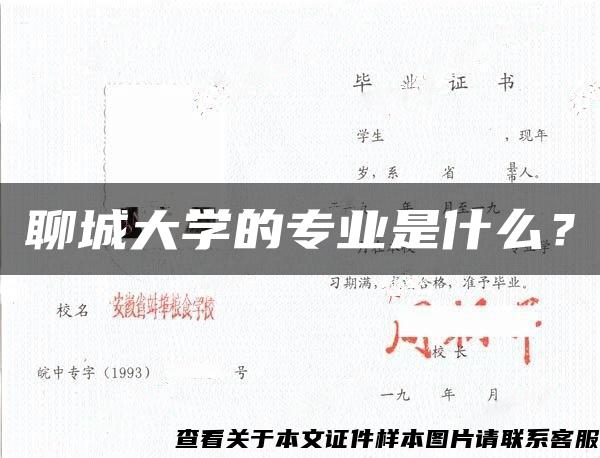 聊城大学的专业是什么？