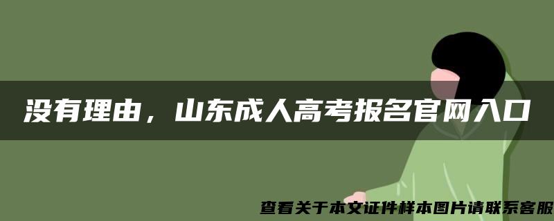 没有理由，山东成人高考报名官网入口