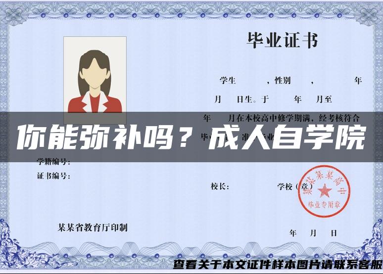 你能弥补吗？成人自学院