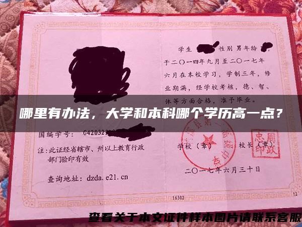 哪里有办法，大学和本科哪个学历高一点？