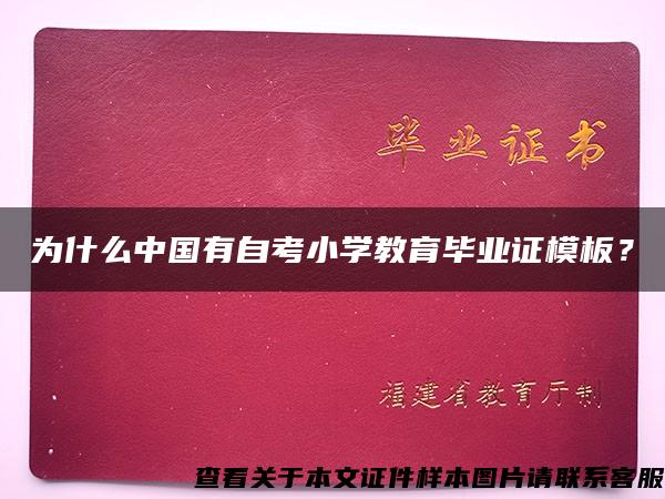 为什么中国有自考小学教育毕业证模板？