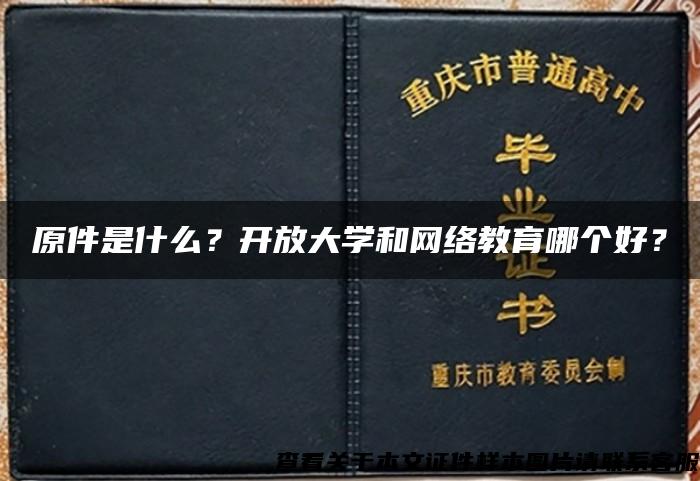 原件是什么？开放大学和网络教育哪个好？