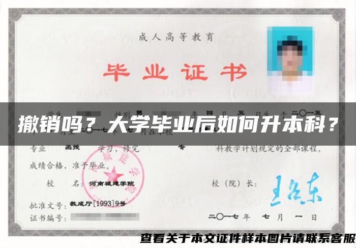 撤销吗？大学毕业后如何升本科？