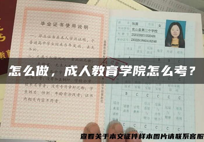 怎么做，成人教育学院怎么考？