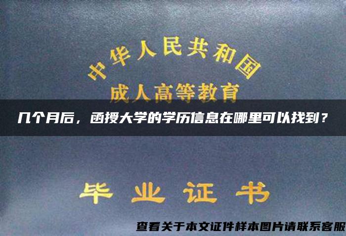 几个月后，函授大学的学历信息在哪里可以找到？