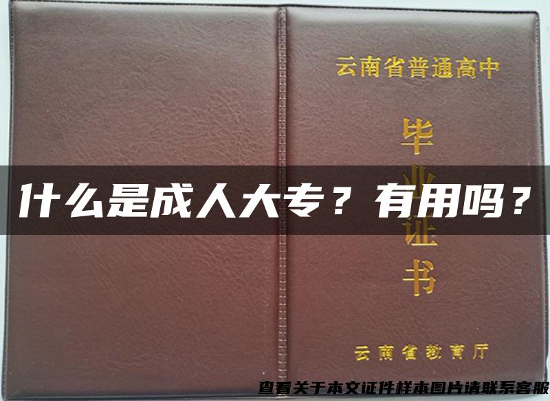 什么是成人大专？有用吗？