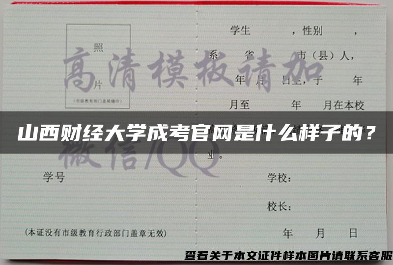 山西财经大学成考官网是什么样子的？