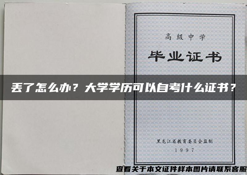 丢了怎么办？大学学历可以自考什么证书？