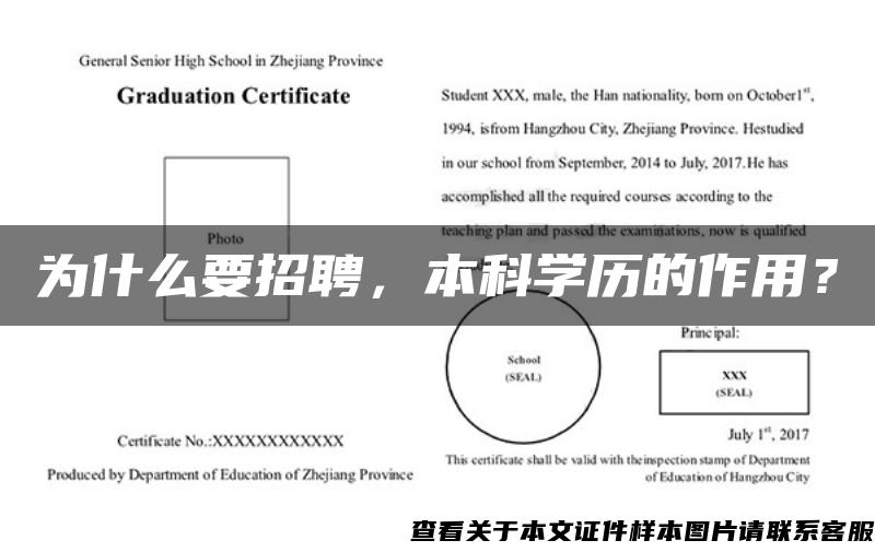 为什么要招聘，本科学历的作用？