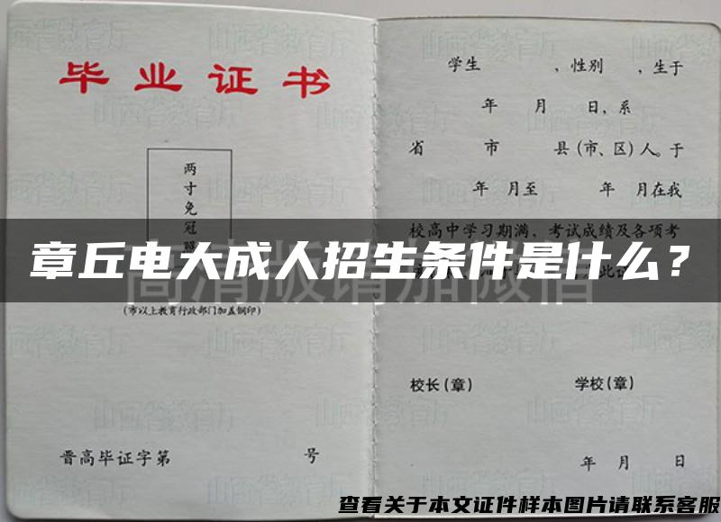 章丘电大成人招生条件是什么？