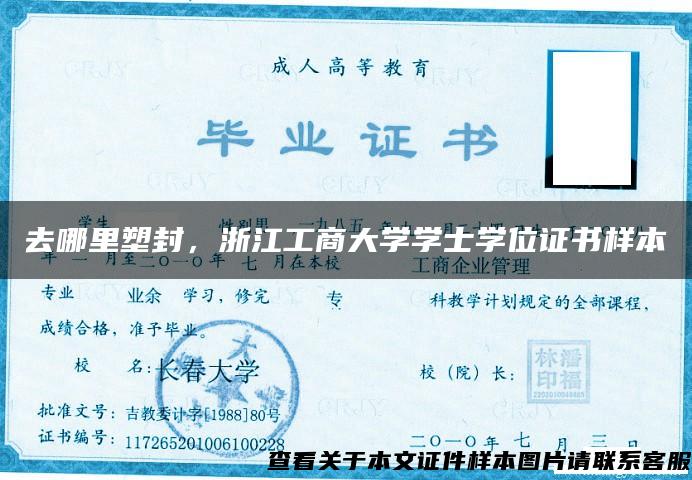 去哪里塑封，浙江工商大学学士学位证书样本