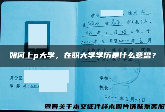 如何上p大学，在职大学学历是什么意思？